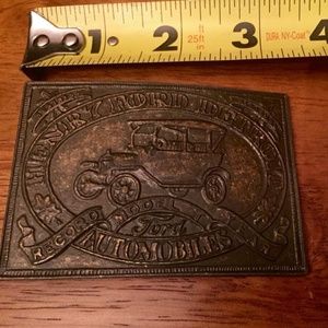 Vintage HENRY FORD Model T Automobile Belt Buckle Record Year Brass Belt Buckle